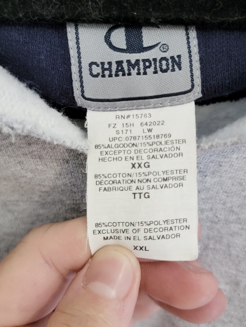 Men's Gray Pullover Hoodie Sweatshirt - Picture 3 of 3